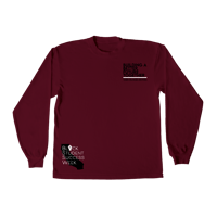 Image 1 of "Building A Better Future" The Black Hour in Long Sleeve Maroon Shirt with Black & White