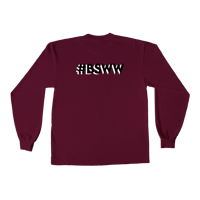 Image 2 of "Building A Better Future" The Black Hour in Long Sleeve Maroon Shirt with Black & White