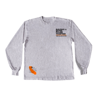 Image 1 of "Building A Better Future" Capsule From The Black Hour in Long Sleeve Athletic Grey Shirt with Black