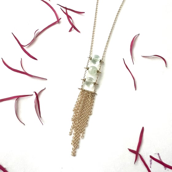Image of Minima Flourite Ladder Necklace in Gold Fill