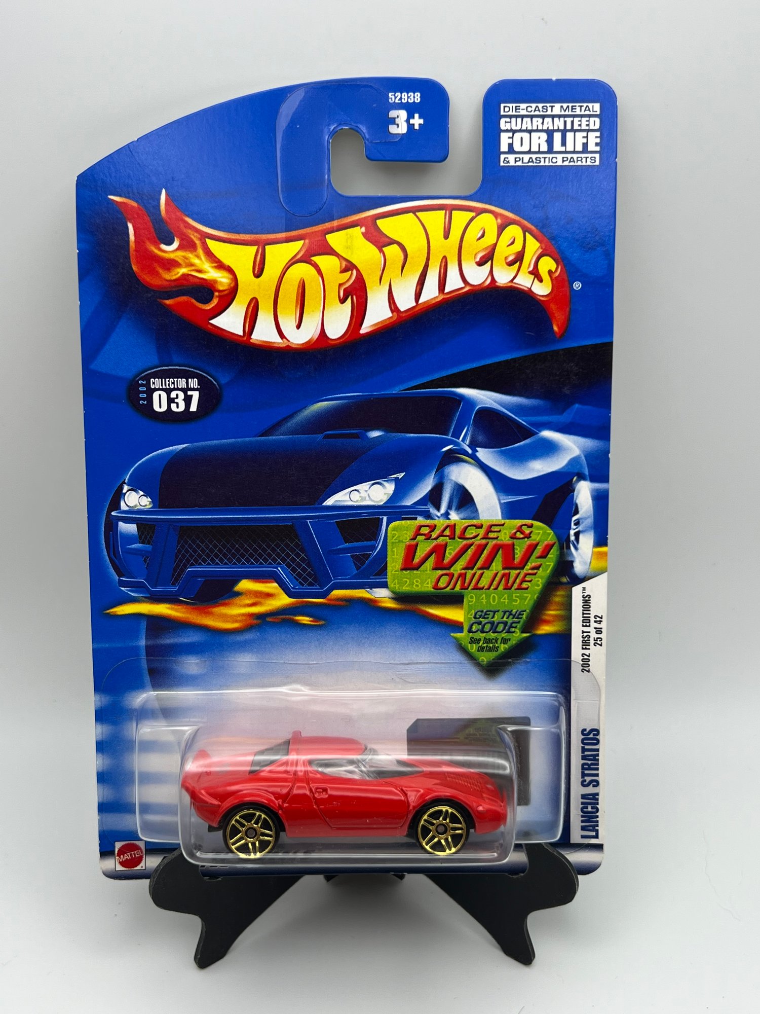 Hot Wheels Lancia Stratos Plain Red with Gold Wheels 