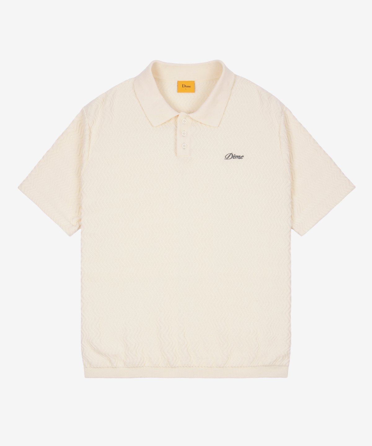 Image of DIME_WAVE CABLE KNIT POLO :::CREAM:::