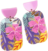 Image 1 of Lavender Pink Flower Petal Design Earrings