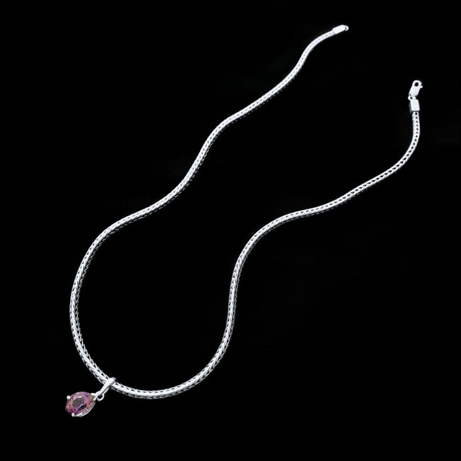 Argentium Silver Foxtail Necklace w/ Ametrine Pendant