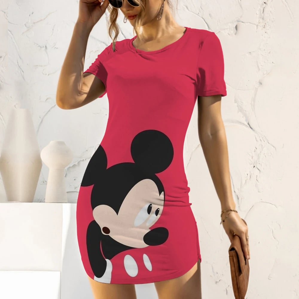 Elegant Dresses for Women Sexy Slim Fit Mickey Mouse Minnie Mouse 