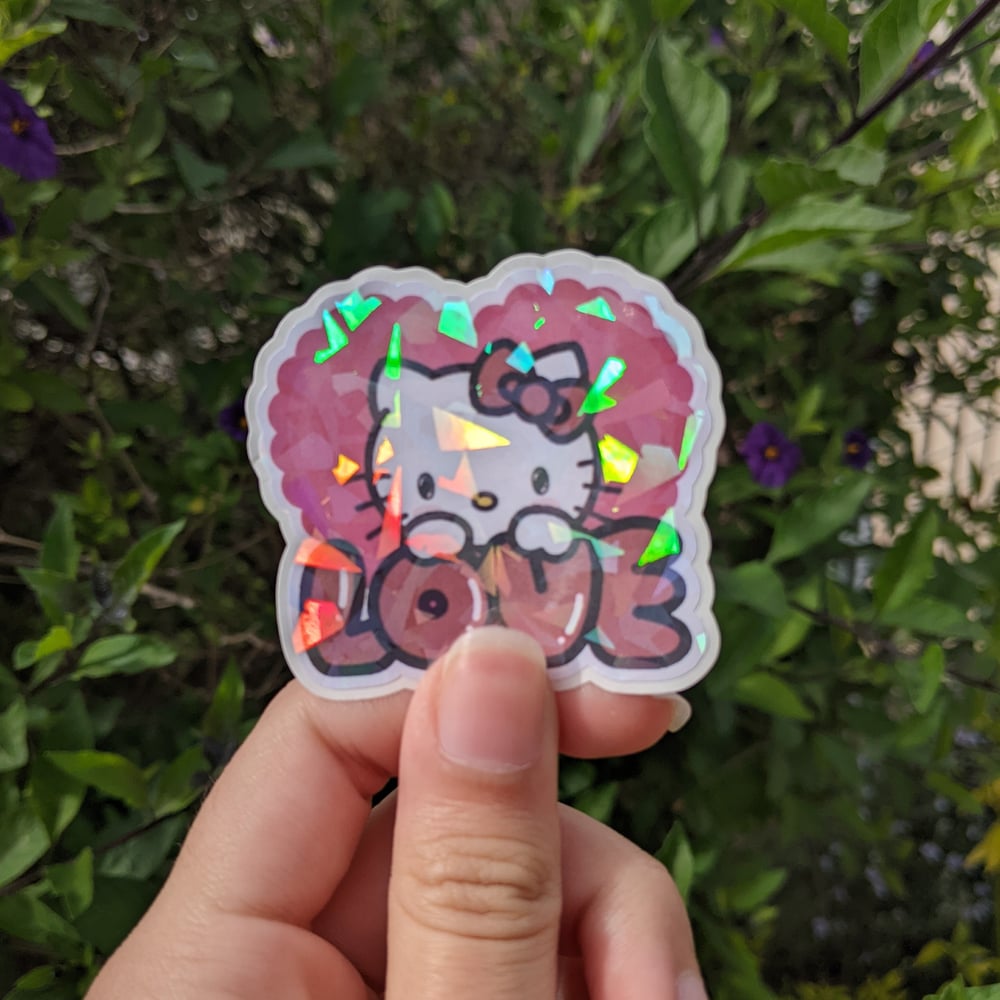 Image of Kitty Love Holographic Sticker