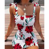 Floral Tight Camisole Dress For 2024 Spring Summer Beach Sexy Club Mini Skirt  Vestidos Casual Dress
