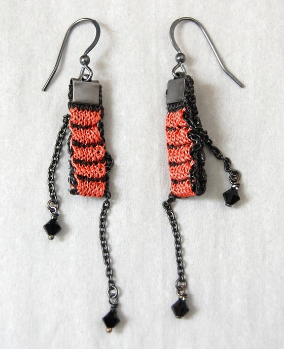 Image of One Pixel Swarovski Earrings CORAL