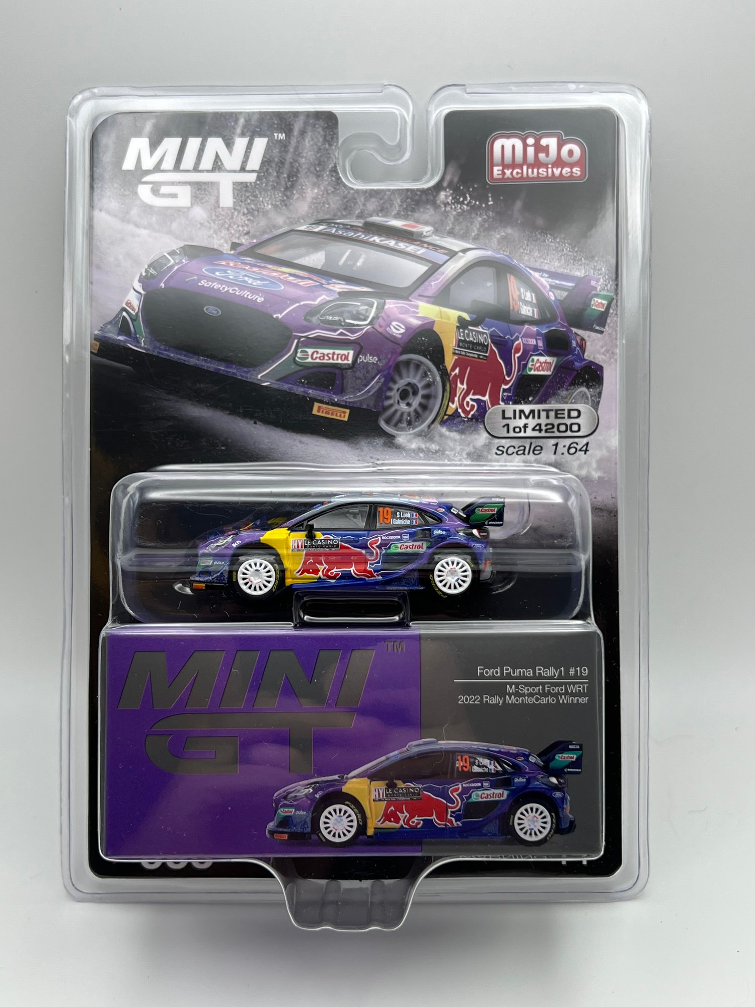 MINI GT Ford Puma Rally1 Monte Carlo 2022 Winner US Packaging 