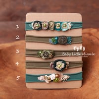 Image 2 of Baby headbands set green