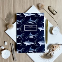 Image 2 of Shark Notebook - watercolour blue