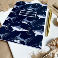 Image 3 of Shark Notebook - watercolour blue