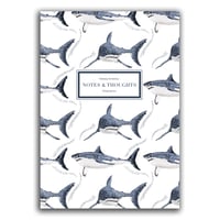 Image 1 of Shark Notebook - watercolour white
