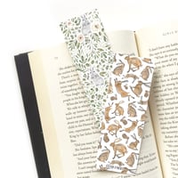 Image 1 of Hare and rabbit eucalyptus double sided bookmark