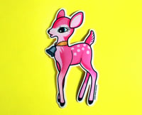 Image 1 of Pink Kitsch Deer Vinyl Sticker