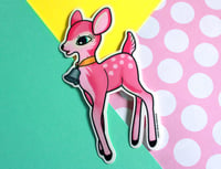 Image 2 of Pink Kitsch Deer Vinyl Sticker