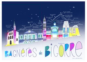 Image of Affiche encadrée Bagnères de Bigorre