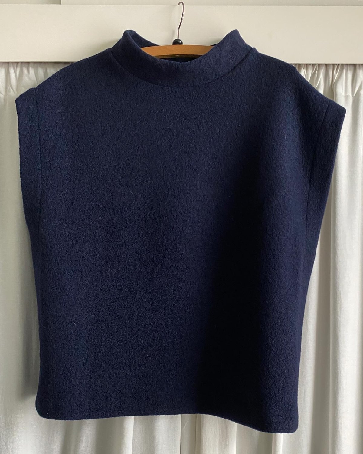 Image of Boiled Wool Sleeveless Tunic