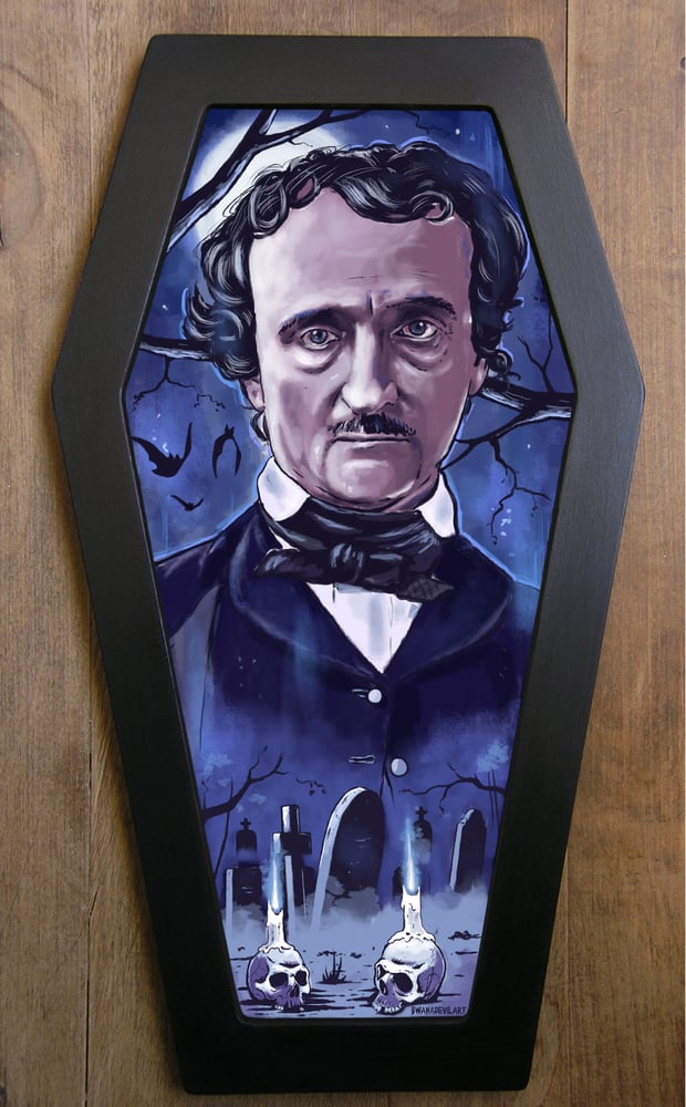 Image of Edgar Alla Poe LIMITED EDITION Coffin Framed Art