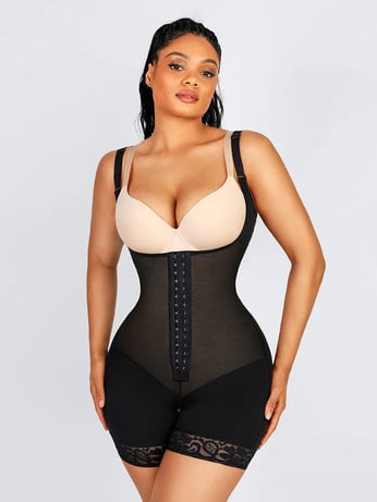Latex Open Bust Tummy Control Shapewear with Adjustable Straps – SMARTCURVES