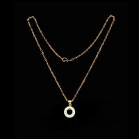 Image 2 of 10K Mini Donut Pendant White Jade 