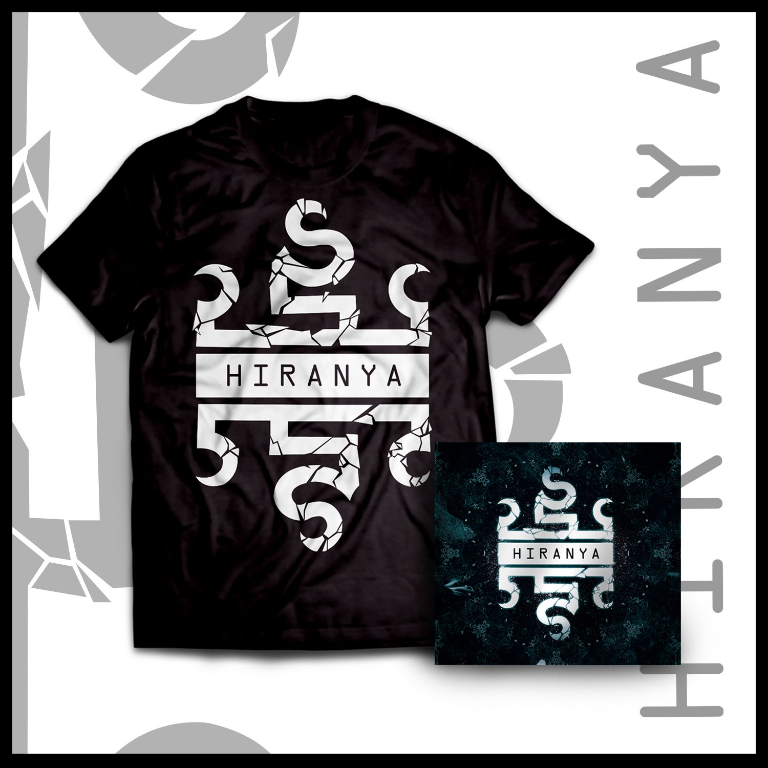 Image of Pre-order: Hiranya (CD) + Hiranya White Logo T-Shirt