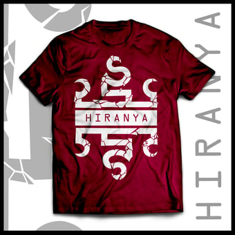Image of Pre-order: Hiranya White Logo Bordeaux T-Shirt 