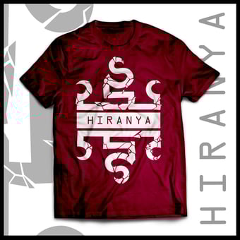 Image of Hiranya White Logo Bordeaux T-Shirt