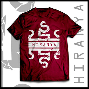 Image of Hiranya White Logo Bordeaux T-Shirt 