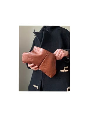 Image of classic frame clutch in cognac ( limited) 