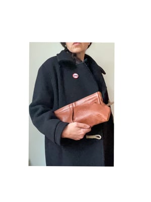 Image of classic frame clutch in cognac ( limited) 