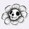 Cat Skull Flower | Sticker