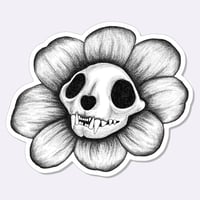 Image 1 of Cat Skull Flower | Sticker