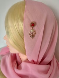 Image 1 of Sacred Heart Veil (Rose)