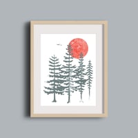 Image 1 of Evergreen Trees Silkscreen Art Print