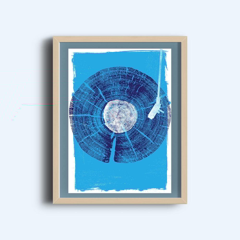 Nature Sounds - Vinyl Record Wood Texture Screenprint | strawberryluna