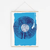 Image 1 of Nature Sounds - Vinyl Record Wood Texture Screenprint 