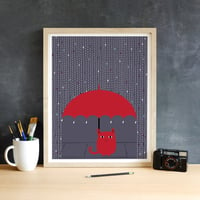 Image 1 of Rain Kitty art print