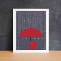 Image 5 of Rain Kitty art print