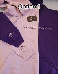 Image 1 of Personalised Roman Numerals and Eachother Initials into the Infinity Sign by Hoodie