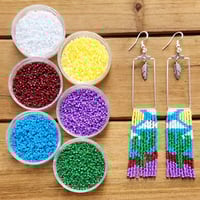 Image 2 of Beaded Cactus Earrings | Cactus Fringe Earrings