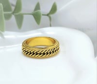 Image 1 of Gold Braided Rope Inlay Ring