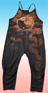 Image 1 of “CONTRASTING CROWS” CUSTOM BLEACH PAINTED OVERSIZED JUMPER LARGE