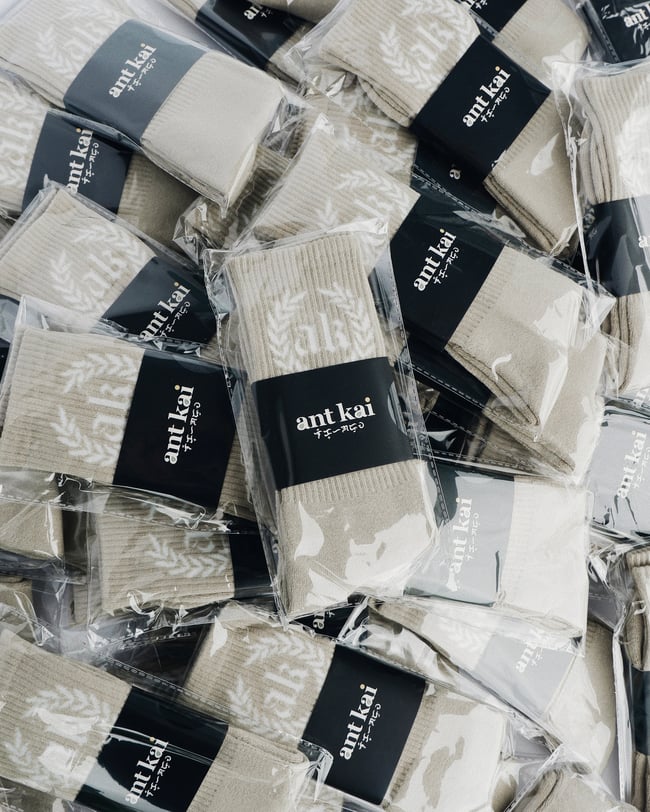 Laurel Crew Socks Taupe