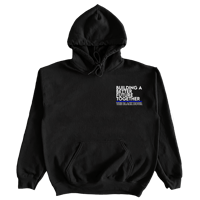 "Building A Better Future" The Black Hour in Black Hoodie with Black & Royal Blue