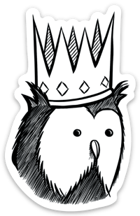 'Owl King' Vinyl Sticker