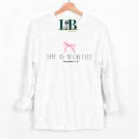 Image 1 of She is Worthy Sweatshirt
