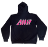 "Pink Letters" Zip-Up Hoodie