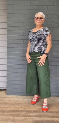 Image 3 of KylieJane button pants - fresh green denim