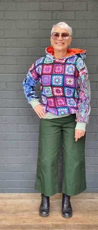 Image 1 of KylieJane hoodie fleece - granny square 